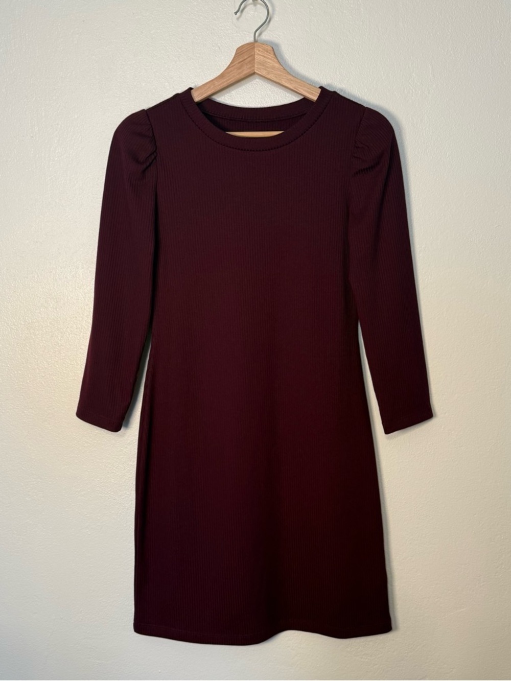 Gap Women’s Plum Color Long-sleeved Ribbed Midi Dress Size XS